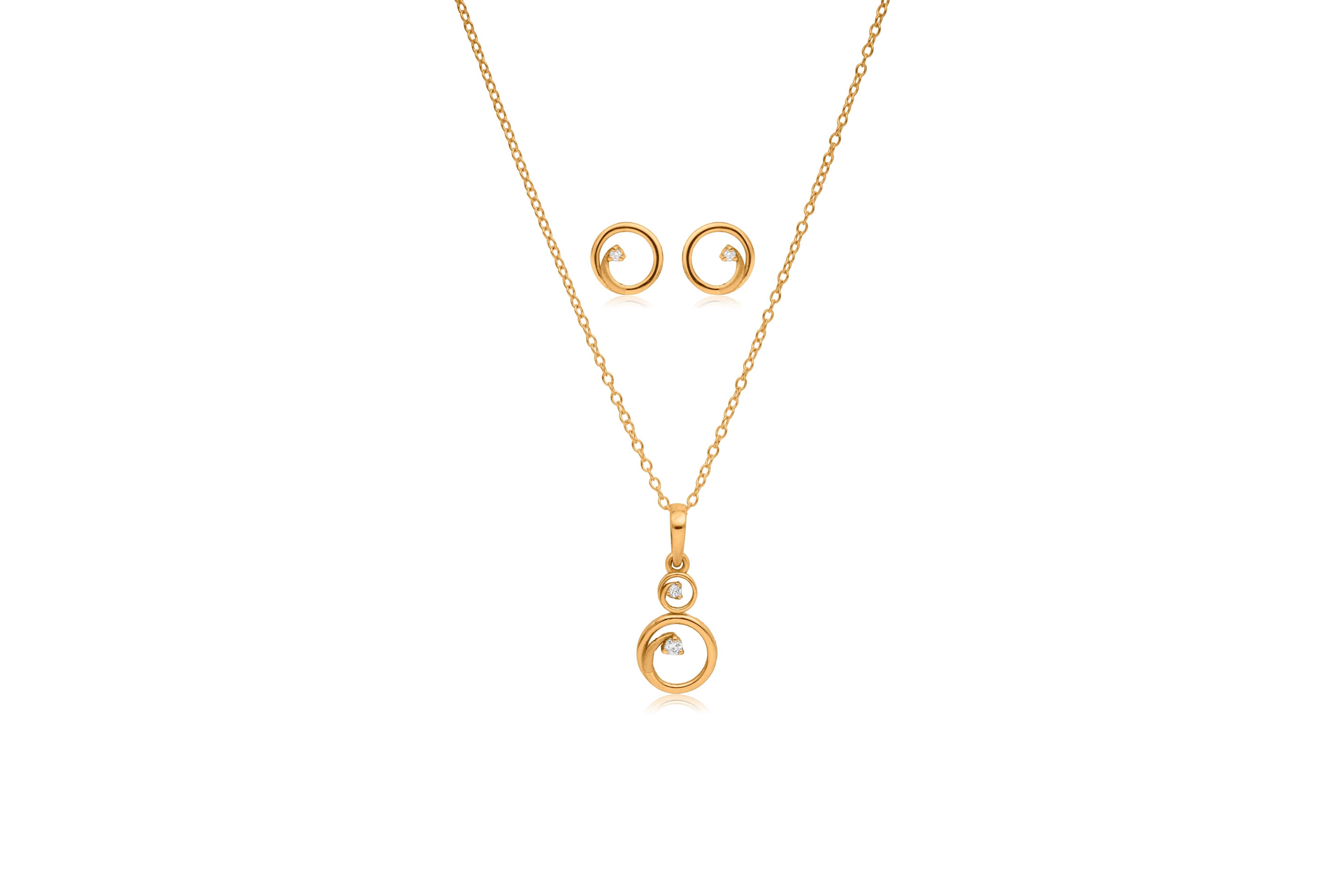 Eclipse charm silver pendant set – handcrafted silver Pendant Sets