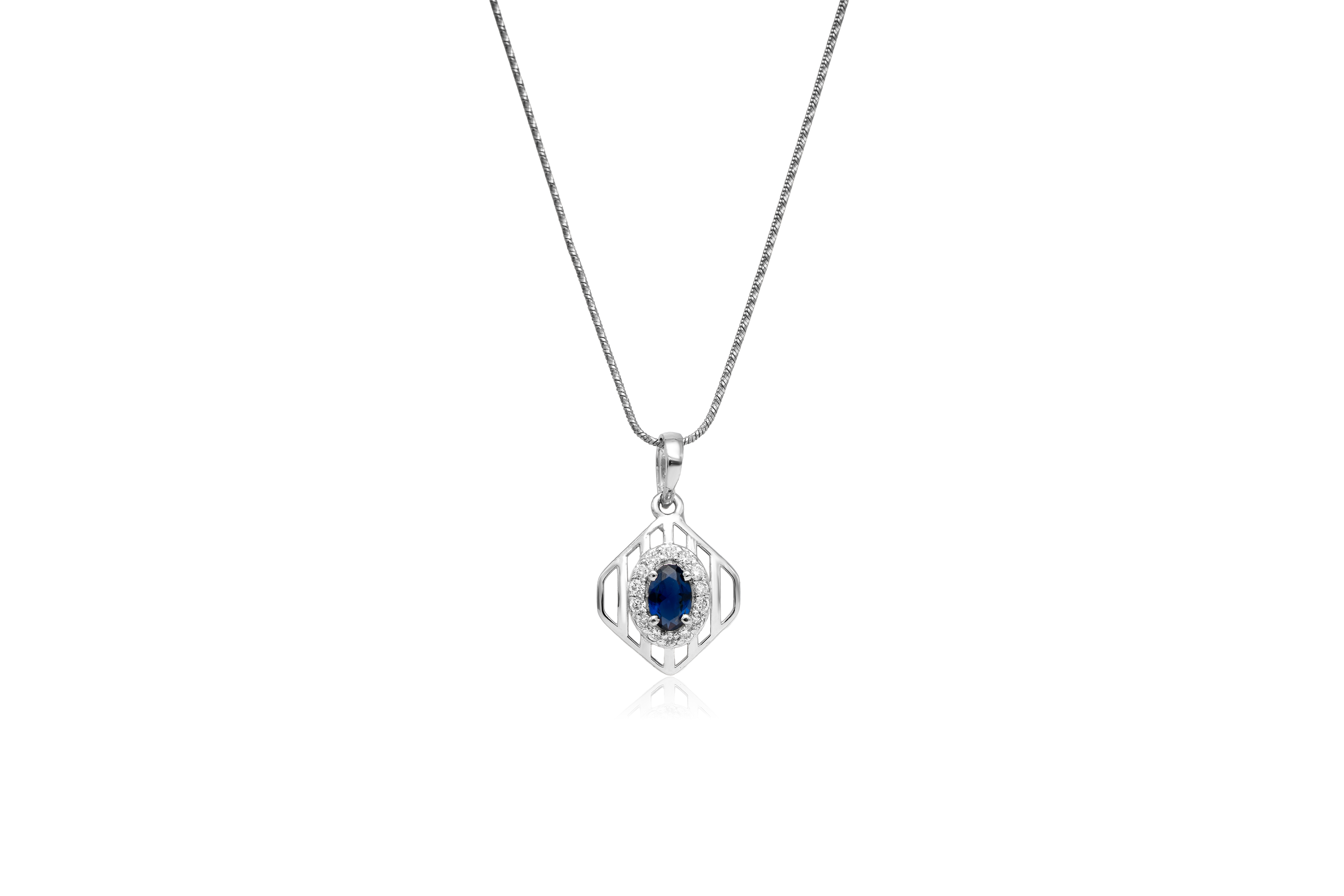 Serene blue silver pendant set – handcrafted silver Pendant Sets (alternate view)