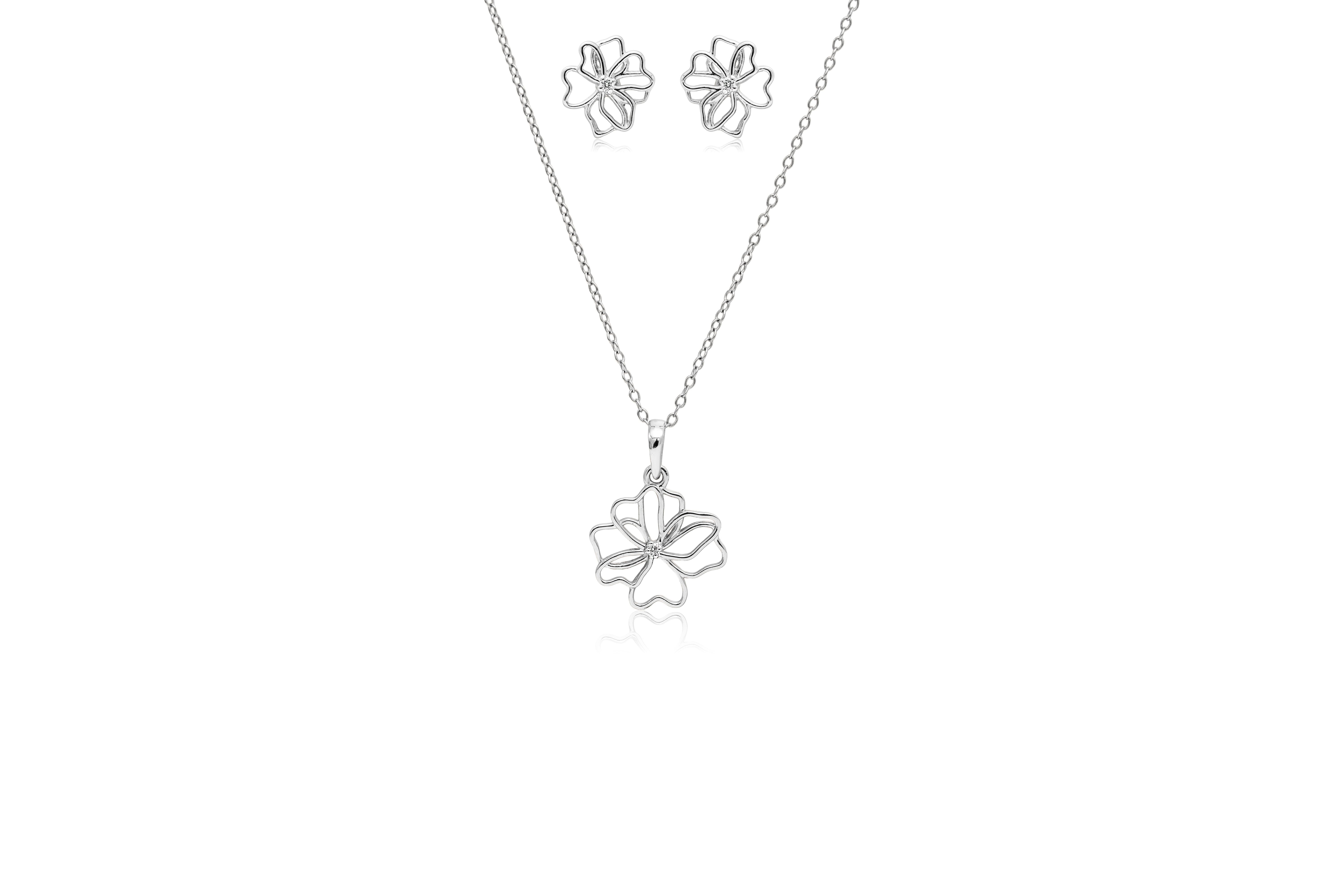 SILVERY GARDEN PENDANT SET