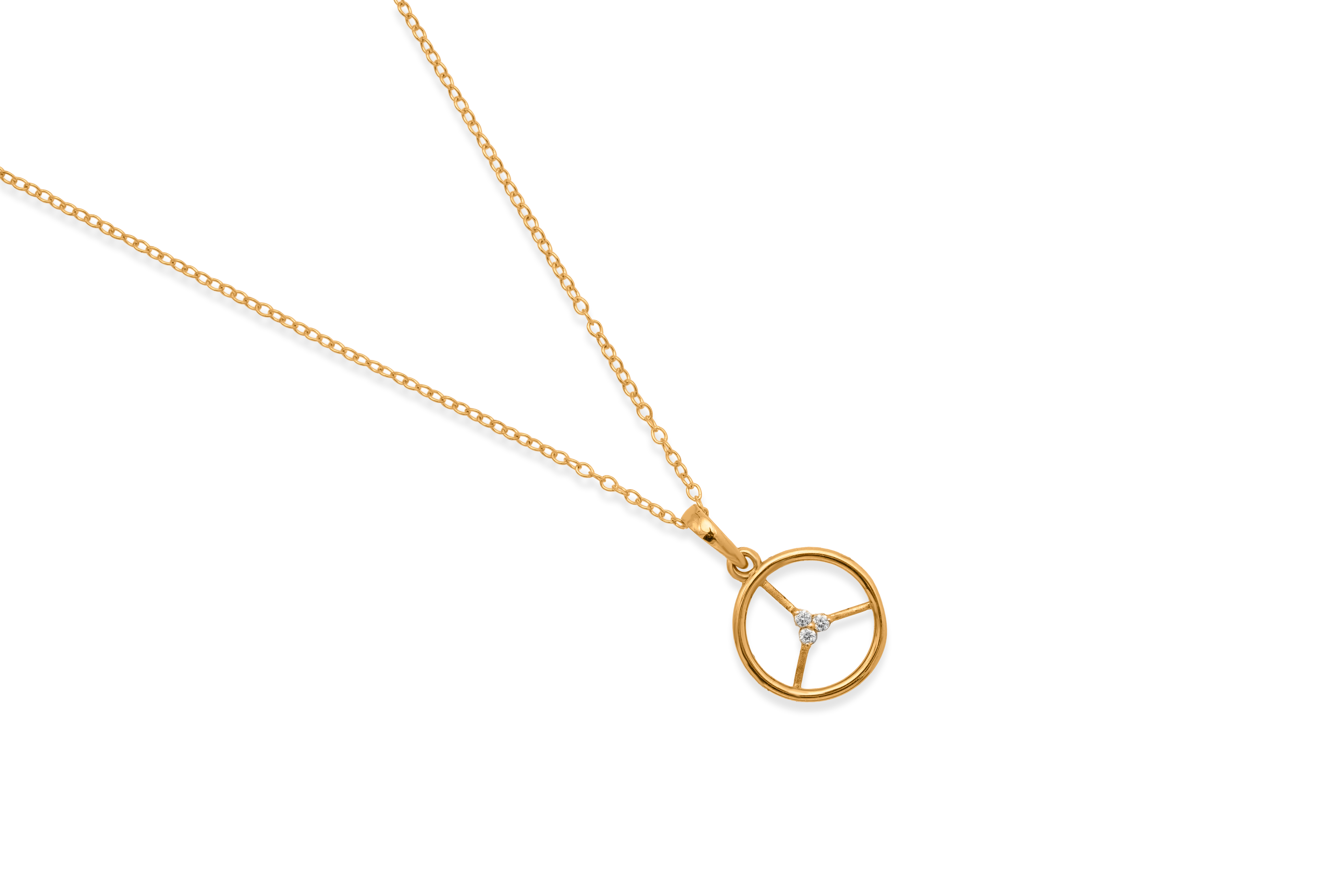 Trinity circle silver pendant set – handcrafted silver Pendant Sets (alternate view)