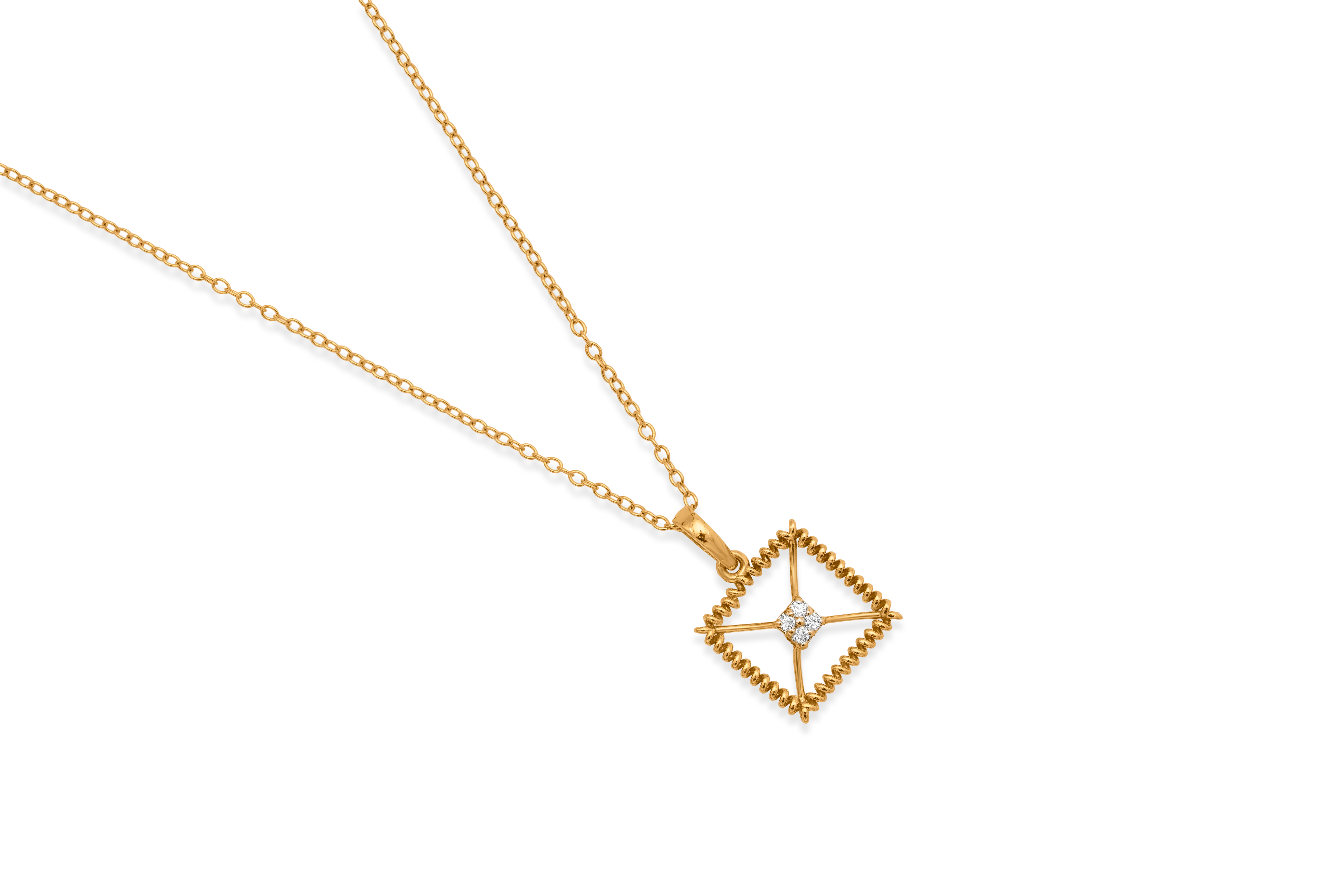 GLAM SQUARE SILVER PENDANT SET