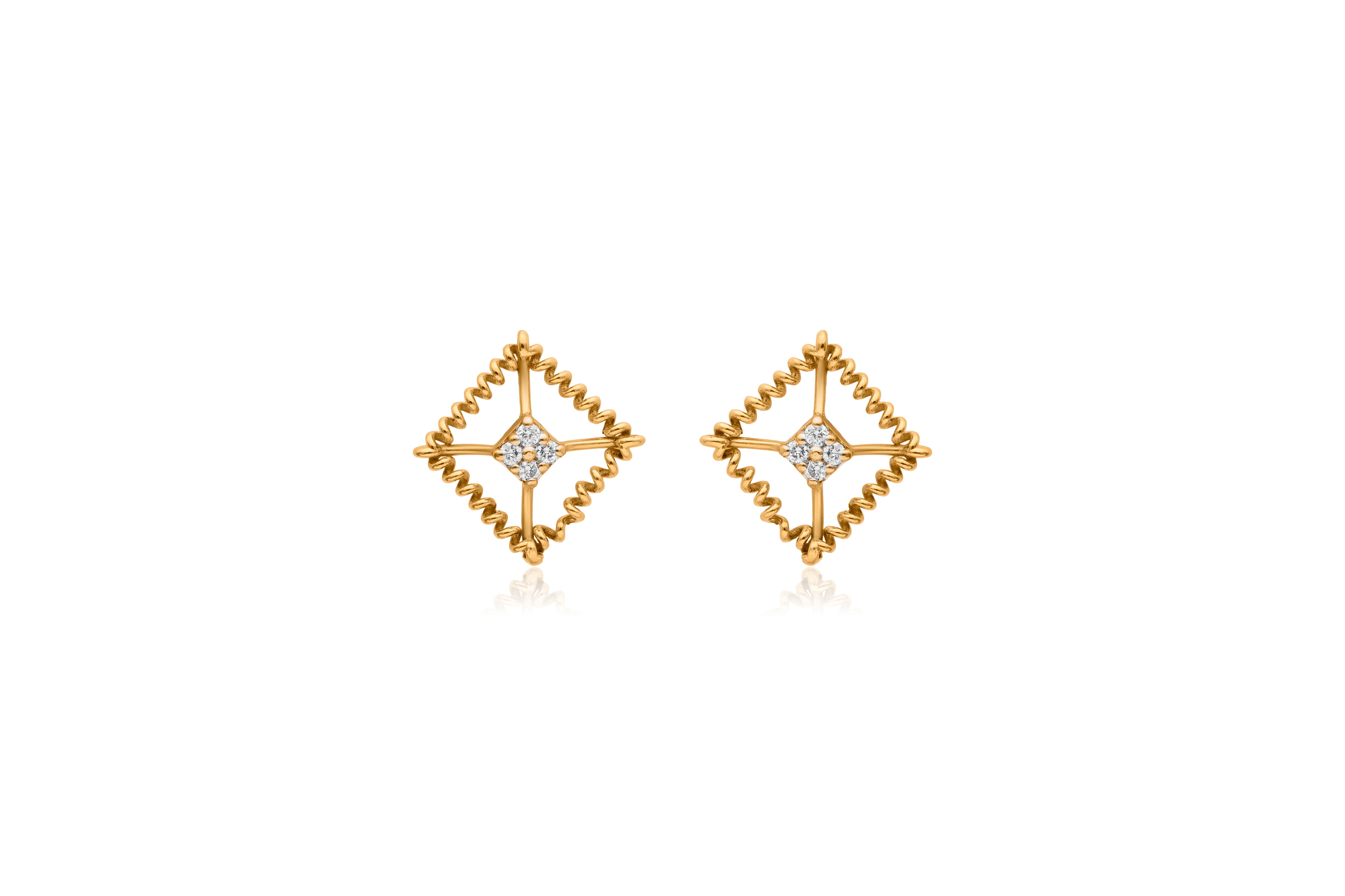 Glam square silver pendant set – handcrafted silver Pendant Sets (alternate view)